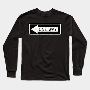 one way sign cracked Long Sleeve T-Shirt